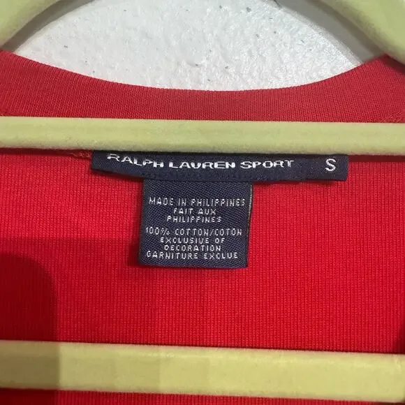 Ralph Lauren Sport Engine Red V-Neck Tee Sz S NWOT - Picture 6 of 13